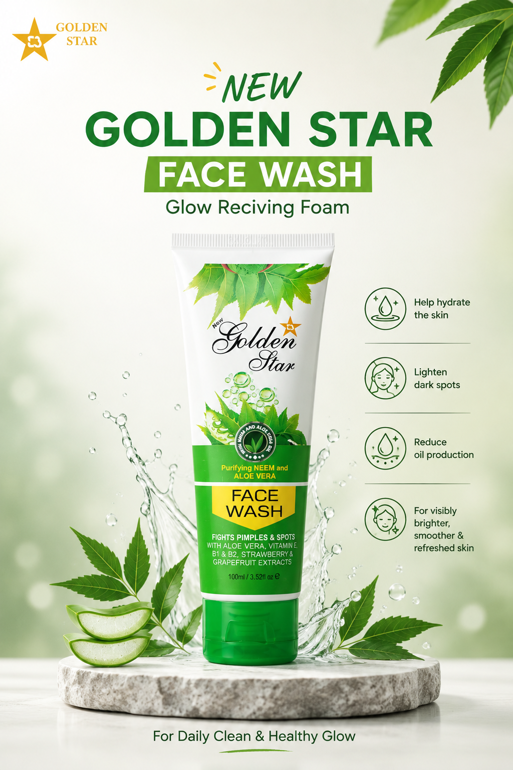 Golden Star Neem Face Wash